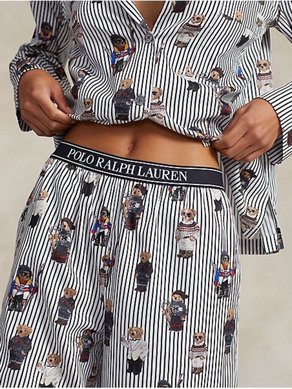 Polo by Ralph Lauren Bear Cotton Sateen Pyjama Set (NWT)